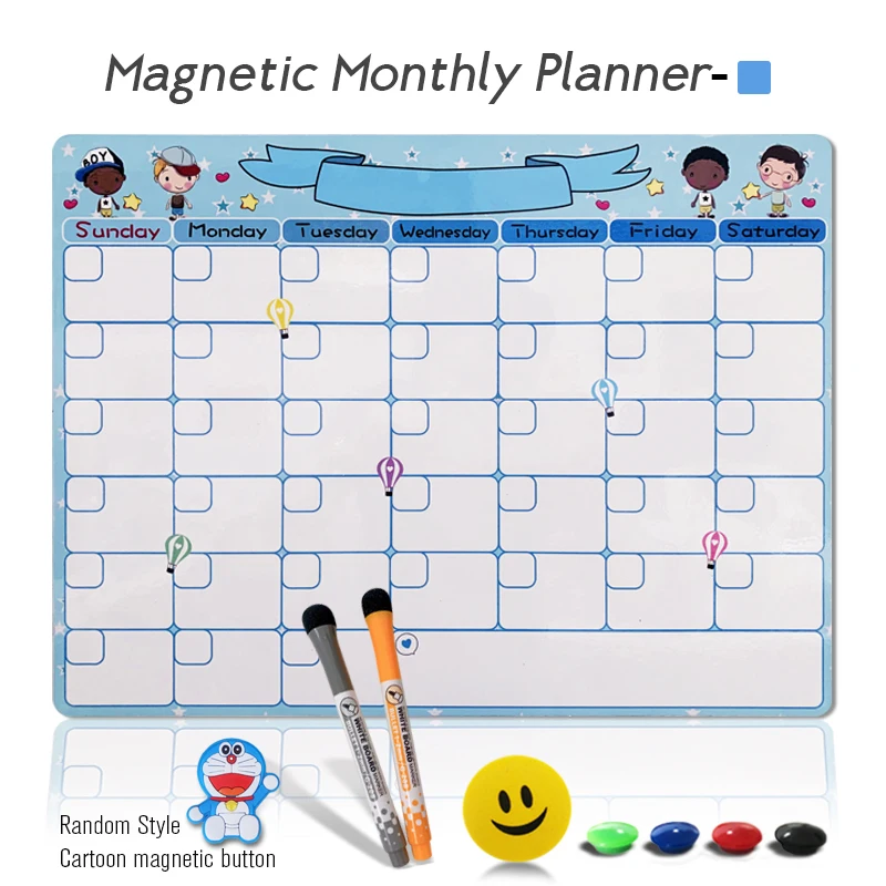 Magnetic Whiteboard Fridge Planner and Bulletin Board