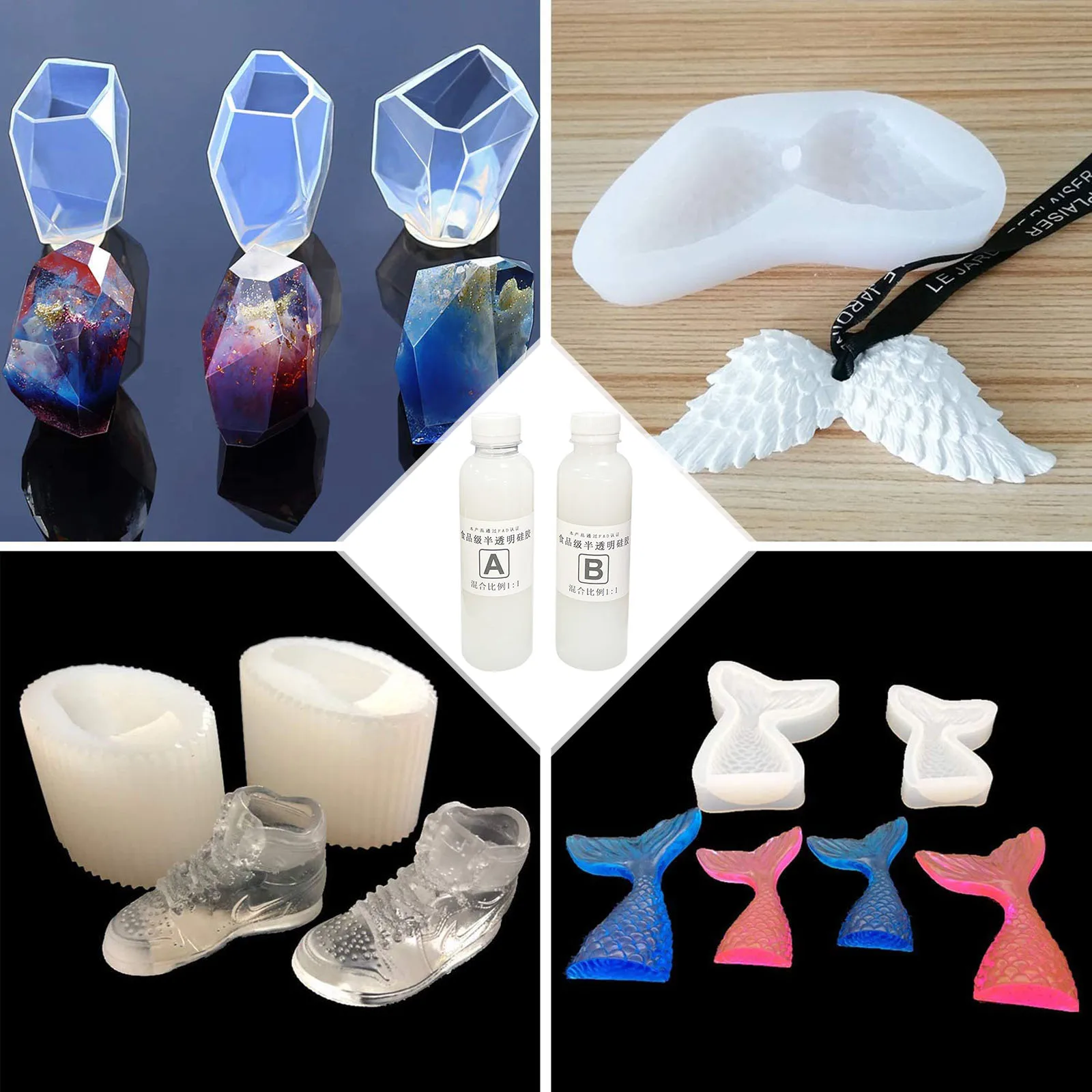 Silicone Mold Making Kit Translucent Rubber Liquid - 1:1 for Resin Casting Molds Jewelry Candle | Дом и сад
