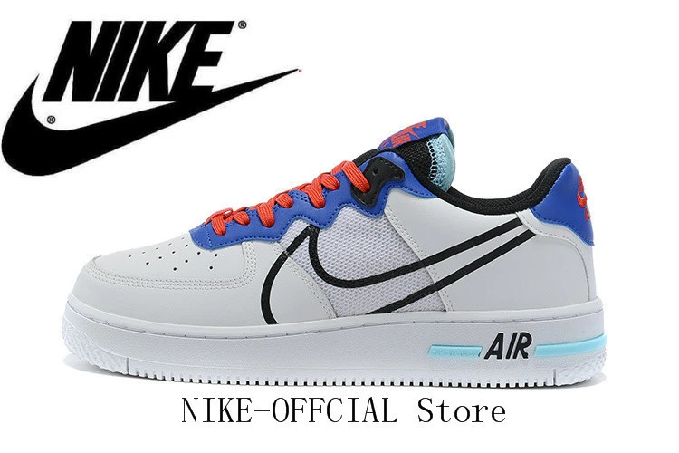 Nike Air Force 1 React Men's Cushioning Sneakers Black White Size 40-45  Ct1020-102 - Skateboarding Shoes - AliExpress