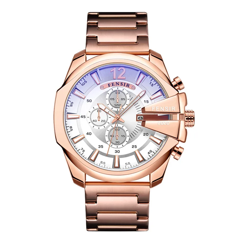 Big Dial Watch For Men Wrist Watches 2022 Stainless Steel Calendar Waterproof Creative Quartz Watches relogio masculino New 
