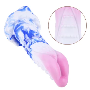 Realistic Dildo with Suction Cup Vaginal G-Spot Massage Anal Plug Sex Toy Huge Tongue Dildos Dragon Dildo Female Sex Toys 5