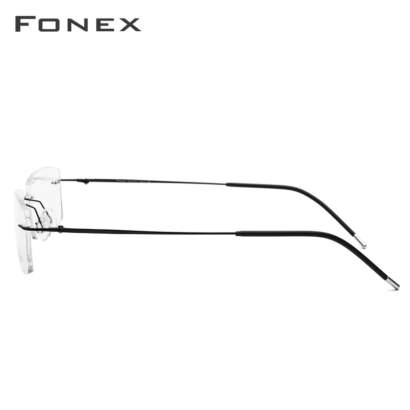 Tanie Rimless tytanowe okulary z lekkiego stopu rama mężczyźni Ultralight kwadratowe okulary korekcyjne kobiety bezramowe krótkowzroczność oprawki do okularów korekcyjnych okulary