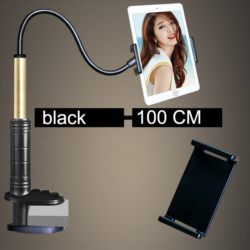 black 100cm Подставка для планшета, кухонный длинный держатель для планшета, подставка для samsung Ipad Air Mini, Xiaomi Kindle, 4,0-11 дюймов, для телефона и планшета - Цвет: black 100cm