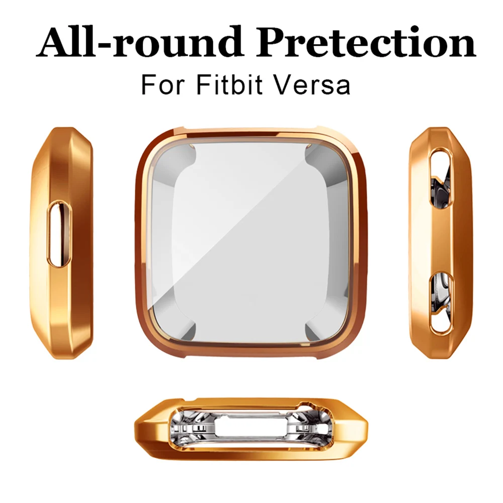 New 9 Colors Plating TPU Smart Watch Bumper Shell Accessory For Fitbit Versa Watch Screen Protector Scratch Proof Case Cover