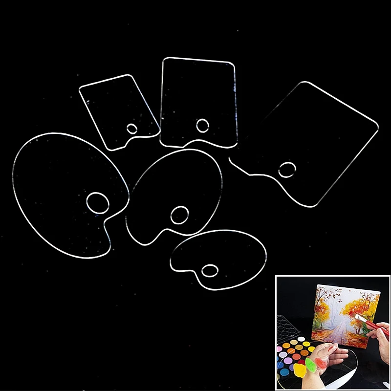 Clear Acrylic Artist Paint Mixing Palette Makes Cleanup Watercolor Pigment Tray For Painting | Канцтовары для офиса и дома
