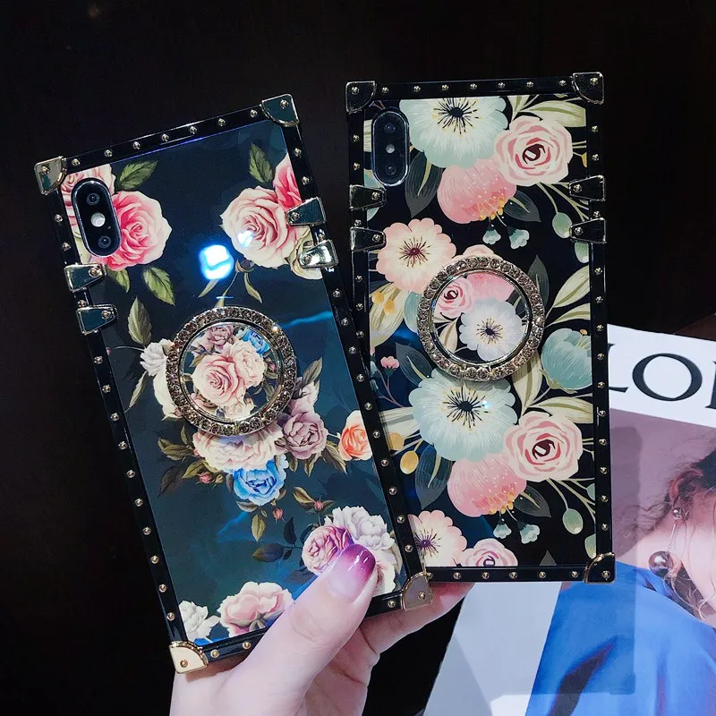 

For Xiaomi 9 Blu-ray flower pattern anti-drop phone case For Redmi Note 7 K20 Luxury mobile phone cover