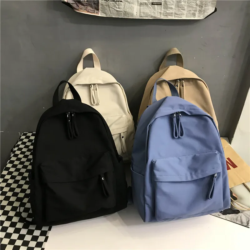 Mochila de lona de moda para mujer, bolso de hombro antirrobo, mochila escolar para chica adolescente