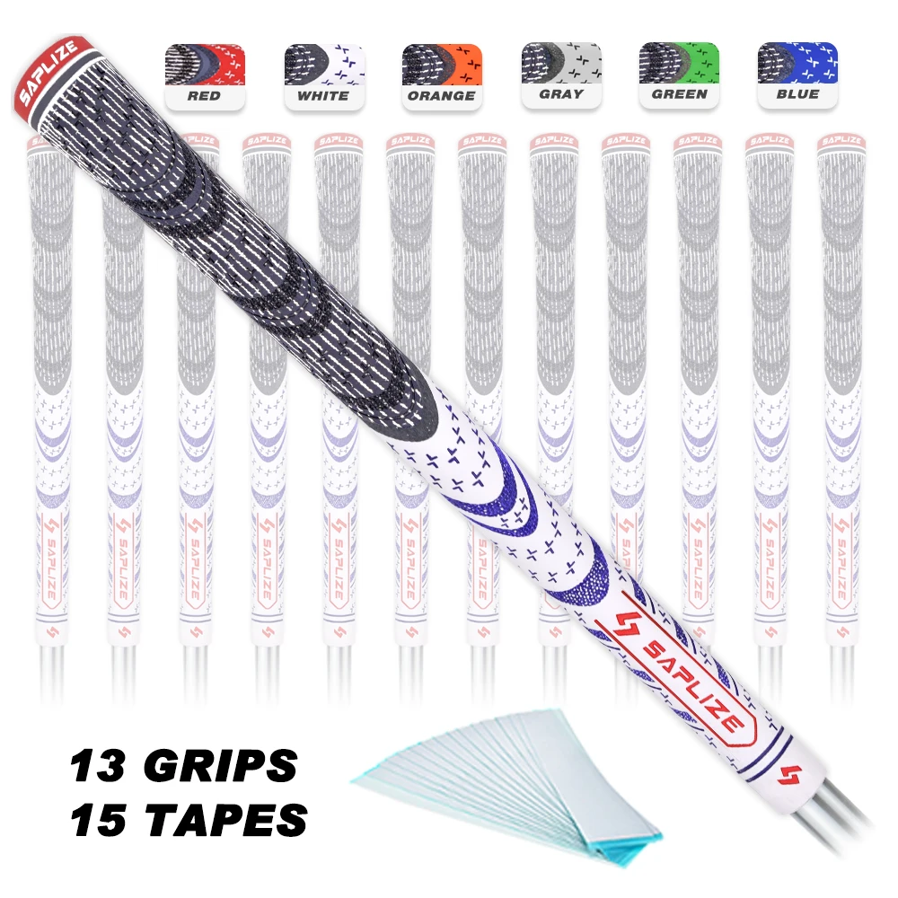 White 13PC Saplize golf grips среднего размера 60R полный шнур Резиновые Нескользящие ручки для айронов 13 шт./лот - Цвет: White 13PC