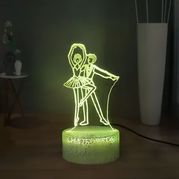 

Romantic Waltz LED Night Light Sweet Ballroom dancing 3D Creative Table Lamp USB Touch Bedroom Night Lamp Colorful Desk Lamp