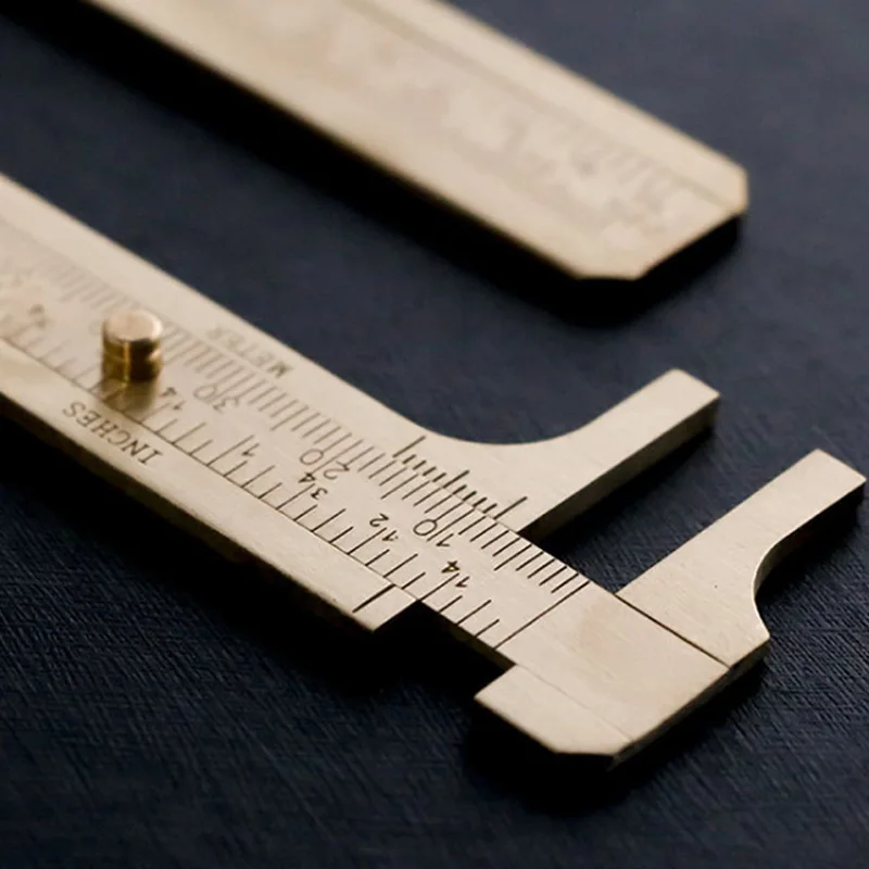 High quality Triangular plate brass ruler semicircular instrument retro ...