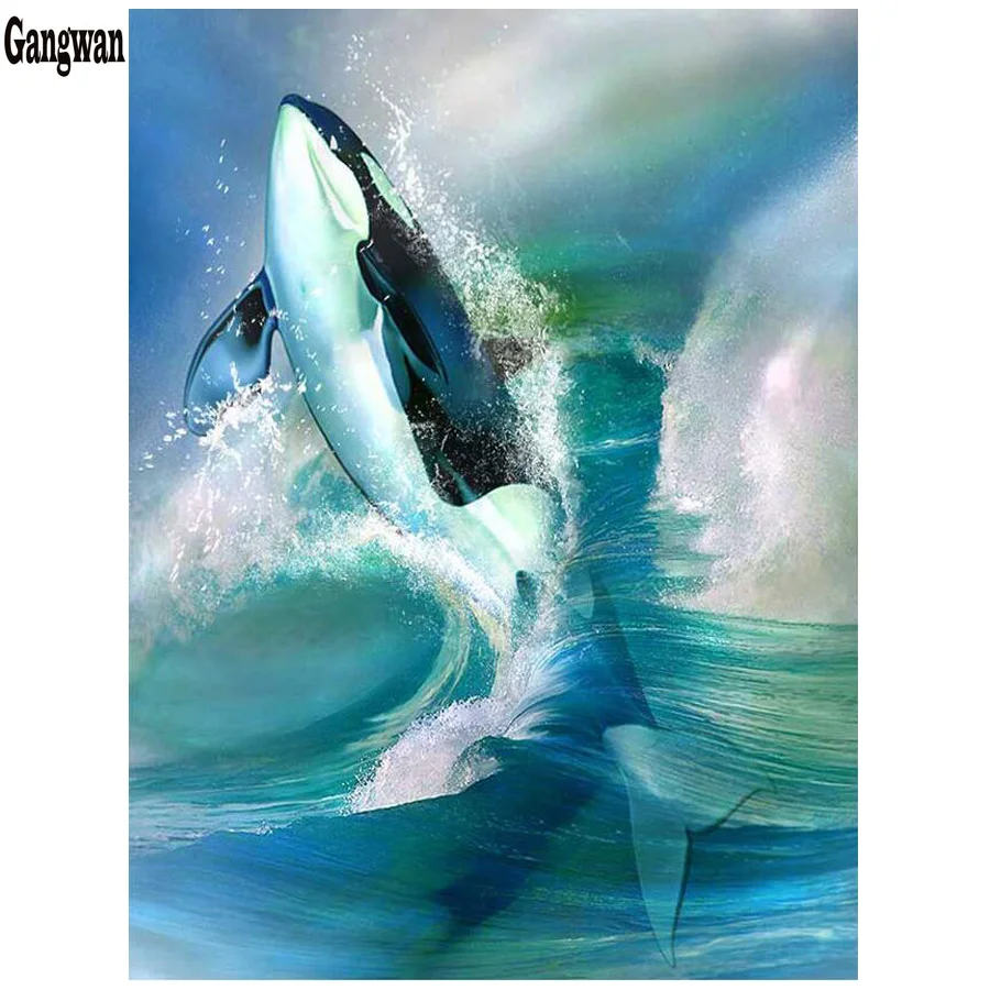 

Full circular 5D diamond painting whale natural scenery diamond embroidery full display cross stitch diamond square hobby crafts