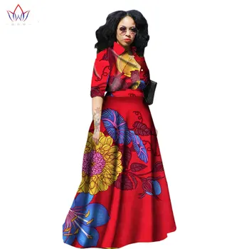 

Atcice Core Women Work Dress 2020 Autumn Three-quarter Sleeve Dashiki Ladies African Dresses Bazin Femme Plus Size Natural WY925