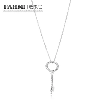 

FAHMI 100% 925 Sterling Silver 1:1 REGAL KEY NECKLACE Quality Jewelry Suitable for Women Fashion Holiday Gift Original 397676