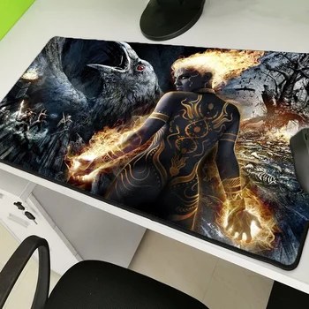 

Yuzuoan Dark Fantasy Ghost Mousepad Big Promotion Single Natural Rubber Slip Game Notebook Lock Edge Mouse Pad 40x90cm30x60cm