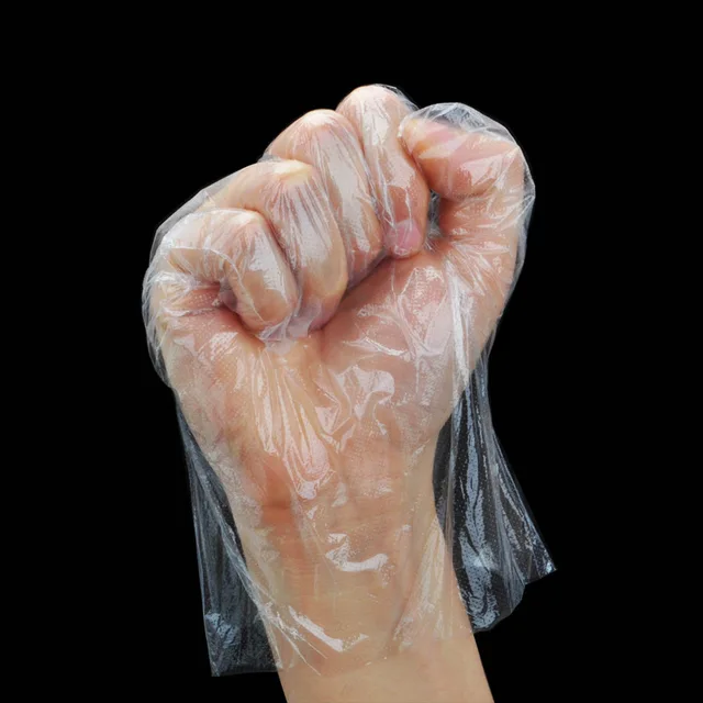 Átlátható Eldobható Kesztyű Átlátszó Műanyag Latex Ingyenes Ételek Előkészítő Biztonságos A Bbq Konyhai Dolgok Tisztításához - Image 6