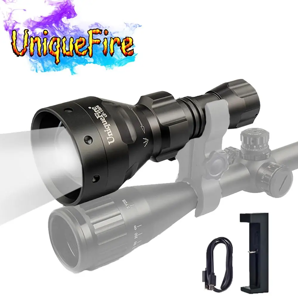 UniqueFire 1504 IR 850nm светодиодный светильник для охоты, 3 режима, инфракрасный светильник, подсветка ночного видения, масштабируемый фонарь с зарядным устройством USB