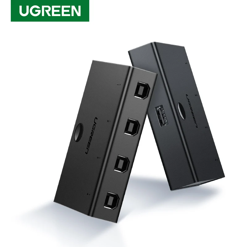 Ugreen KVM переключатель USB распределительный коммутатор 4/2 шт. 1 устройство 4/2 Порт KVM Селектор для клавиатуры принтер монитор USB переключатель KVM