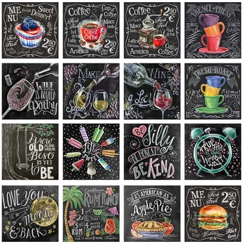 

Black Board Drawing Diamond Painting Cross Stitch 5D DIY Mosaic Diamond Embroidery Art Home Room Decor Craft Painting