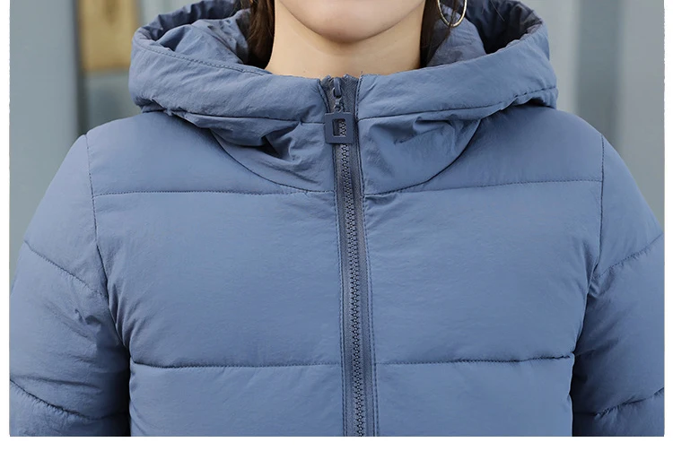 Модные зимние средней длины женские пуховики куртка с капюшоном пальто тонкое теплое Элегантное зимнее пальто женская повседневная куртка