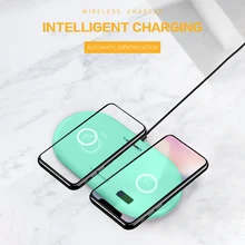 Для samsung Galaxy S10e S9 Dual 10 Вт Qi Беспроводное зарядное устройство Настольный коврик для быстрой зарядки для iPhone 11 Pro Max Беспроводное зарядное устройство