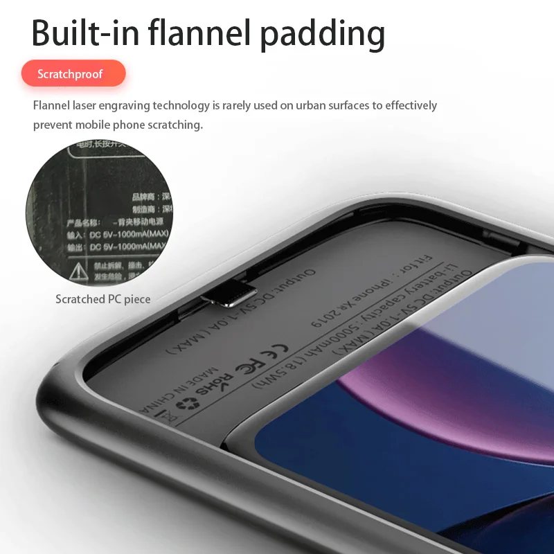 Чехол для зарядного устройства для iphone 11 pro max 4800/5000 мАч, внешний аккумулятор, портативный чехол для iphone 11 11pro, чехол для телефона