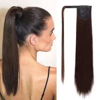 

Silky Straight Synthetic Clip in Drawstring Ponytail Hairpieces for Women Hair Extension High Temperature Fiber