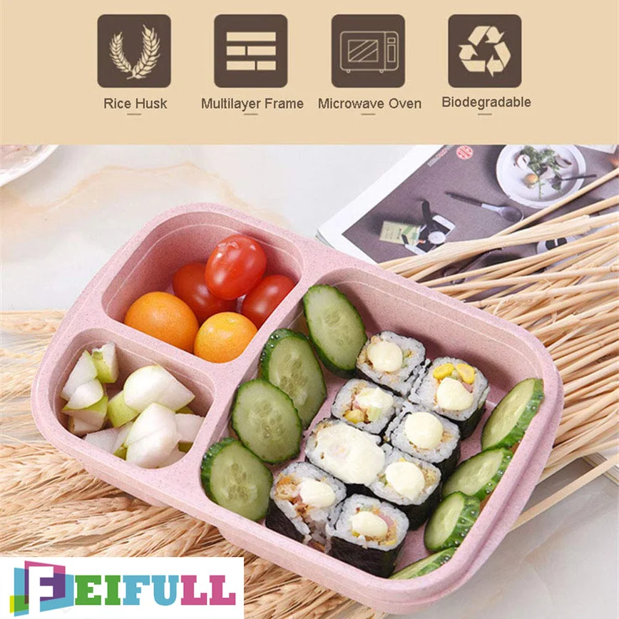 Коробка для завтрака из пшеничной соломы FEIFULL контейнер пищевых продуктов