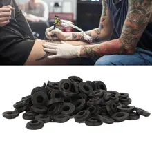 100Pcs Rubber Ring Coil Tattoo Machine Part Tattoo Liner Shader Part Tattoo Insulation Pads Tattoo Supplies Eyelashes Accesories