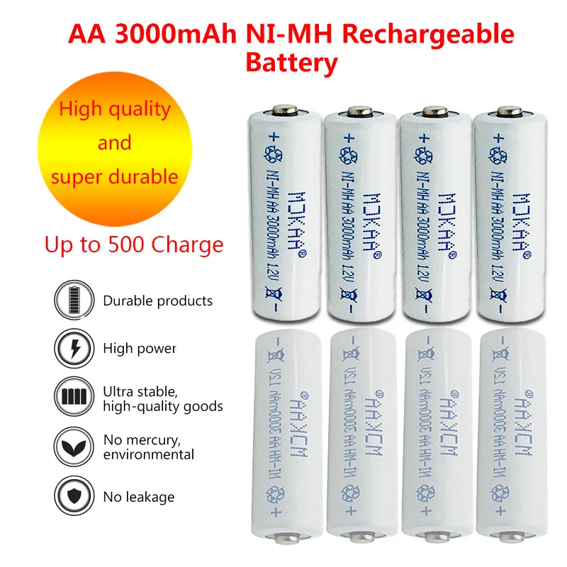 3000 мА/ч 1 2v AA батарея NiMH перезаряжаемый аккумулятор высокого качества Прямая