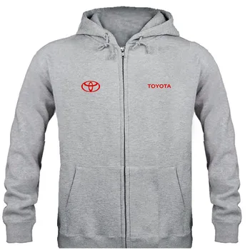 

Autumn Toyota logo brand male long sleeve solid hoodie zipper sweatshirts hoodie
