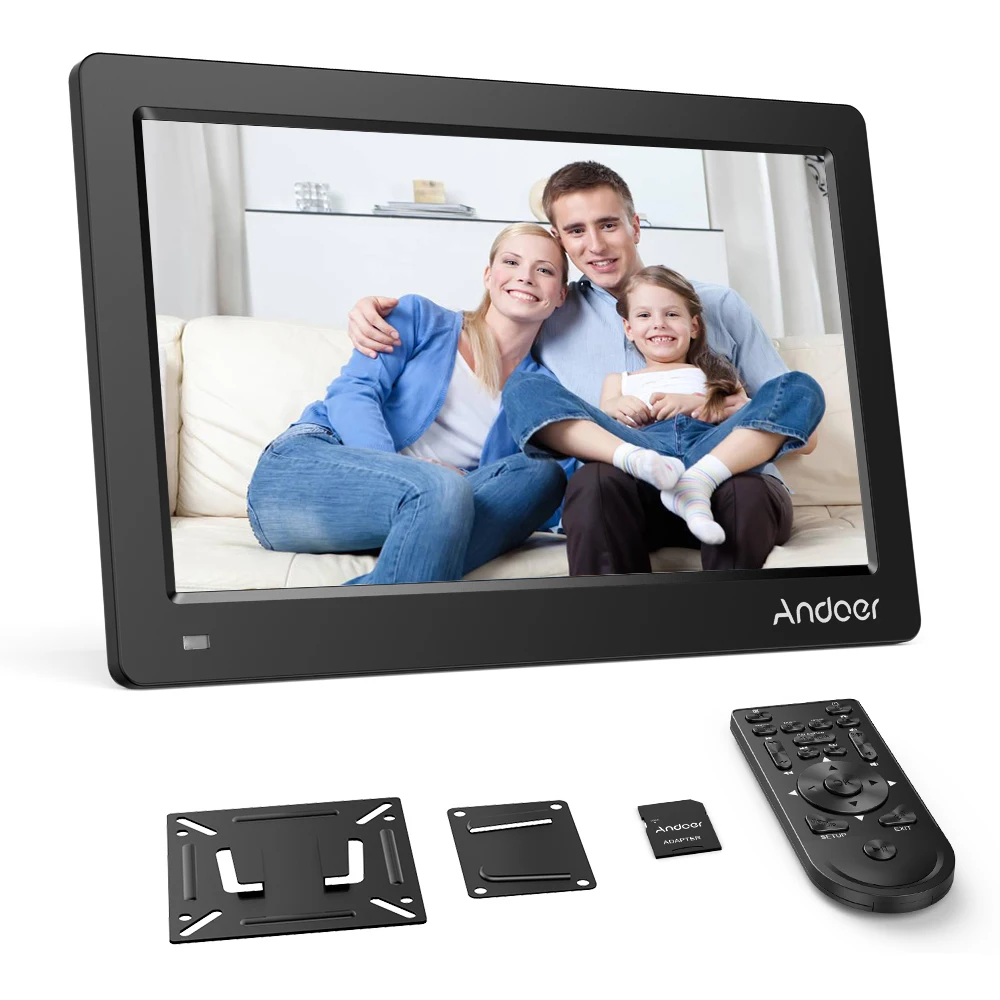 Andoer 13.3 Inch Digital Photo Picture Frame FHD 1920*1080 IPS Screen Support Calendar/Clock/MP3/Photos/1080P Video Player - Цвет: Черный