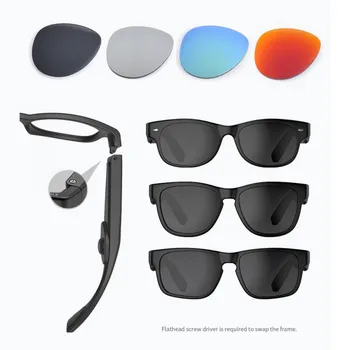 

High End Bone Conduction Bluetooth 5.0 Sunglasses Open-Ear Headset Polarized Eyeglasses Wireless Glasses