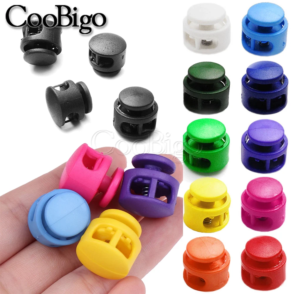 12pcs Spring Cord Lock Stopper Toggle Clip Rope Clamp Buckle For Drawstring Bag Hat Lanyard