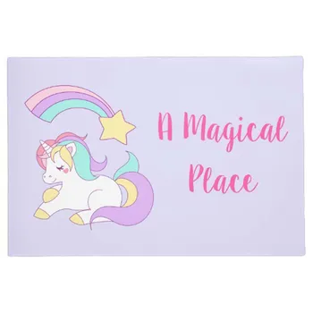 

Funny A magical Place Sleeping Unicorn Doormat Home Decoration Entry Non-slip Door Mat Rubber Washable Floor Carpet