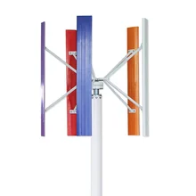 coreless permanent magnet generator alloy 5 blades 1000w 2000w 3000w vertical axis wind power turbine generator for home use