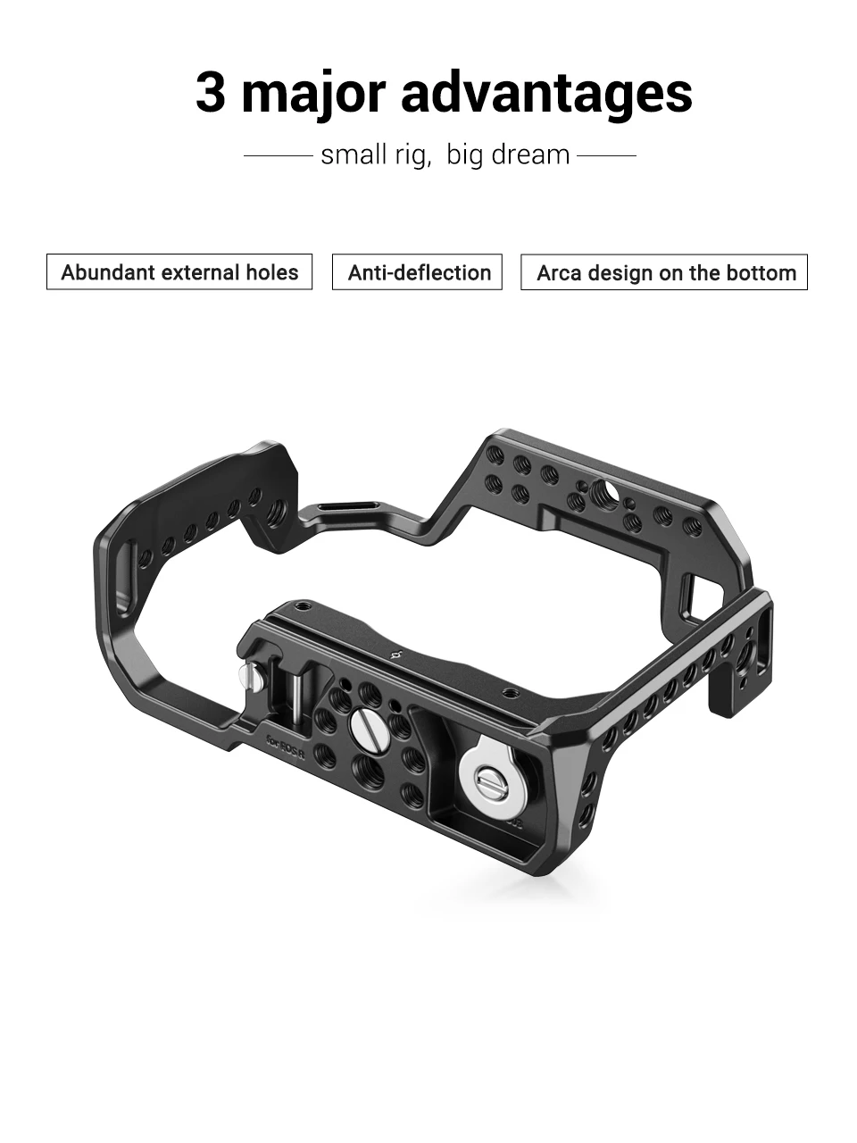 Description Picture 3 of itemSmallRig Camera Cage for Iconic Brand EOS R with Cold Shoe Mount Thread Holes for Magic Arm Microphone Attach 2803