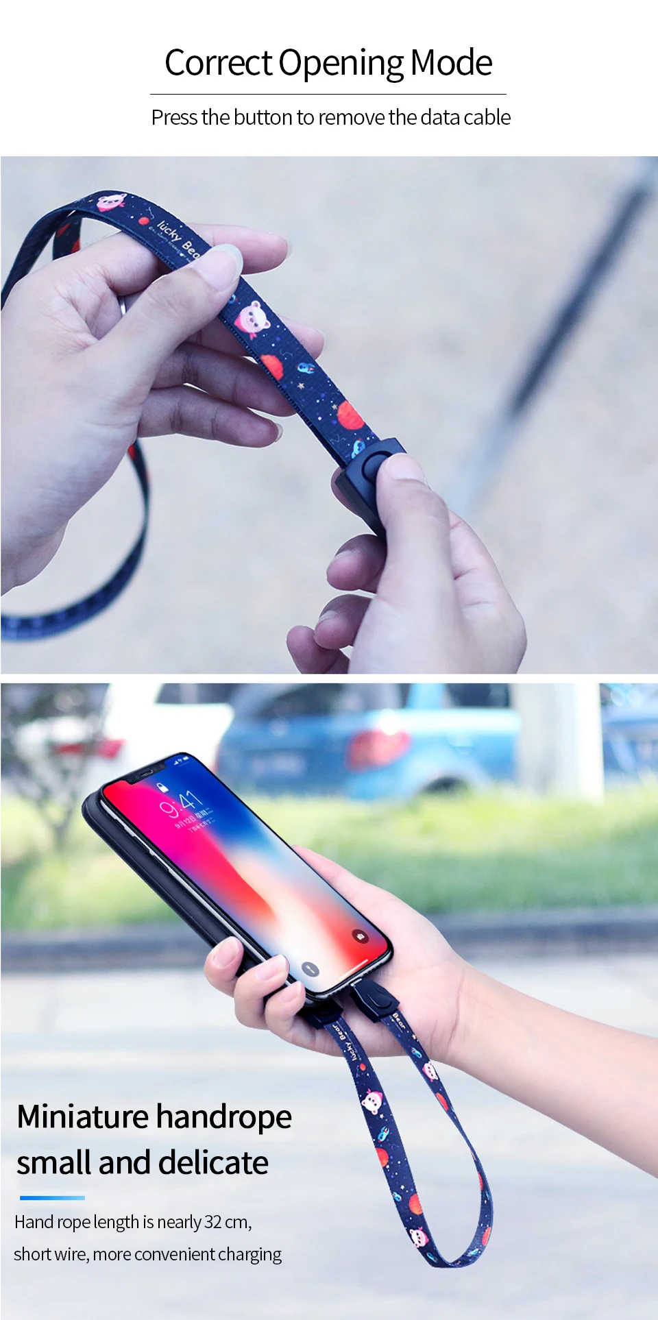 Многофункциональный шнурок для сотового телефона mirco usb кабель для передачи данных android type c для iphone ожерелье молния шнур Кабель apple
