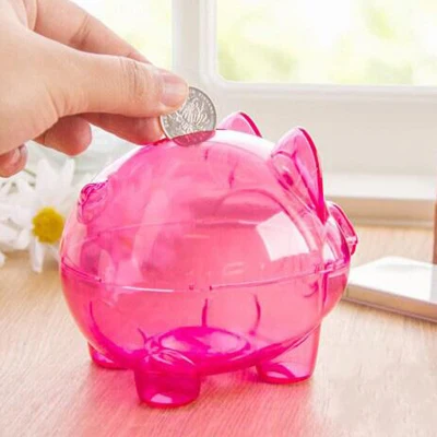 

Creative cute piggy transparent plastic jar piggy bank act the role ofing is tasted furnishing articles