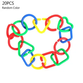 

20Pcs Colorful Plastic Parrot Bite Chew Play Toy Bird DIY Accessories Chain Link