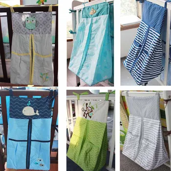 

Portable Baby Crib Organizer Bed Hanging Bag Embroidered Diaper Bag For Newborns Baby Bedding Set Infant Nappy Pocket Organizer
