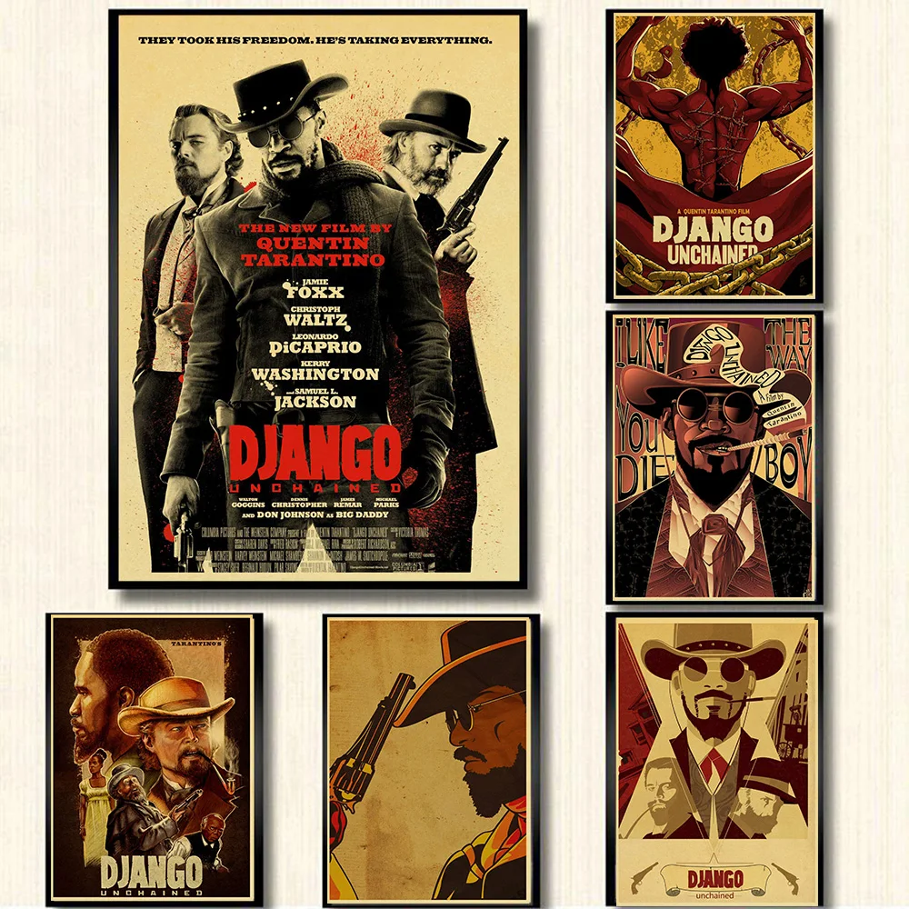 Фильмы Quentin Tarantino django неосвобожденный постер искусство на стене винтажный