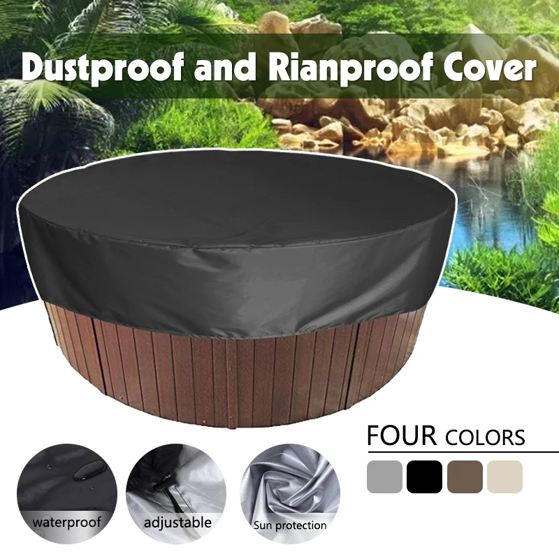 Round Bathtub Cover Outdoor Anti-uv Protector Spa Hot Tub Dust Waterproof Covers Anti-uv ...