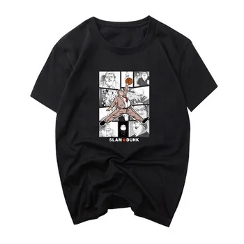 

New SLAM DUNK T shirt Summer Anime SLAMDUNK Sakuragi Hanamichi Rukawa Kaede Cosplay T-Shirts Men Loose Short Sleeve Tees