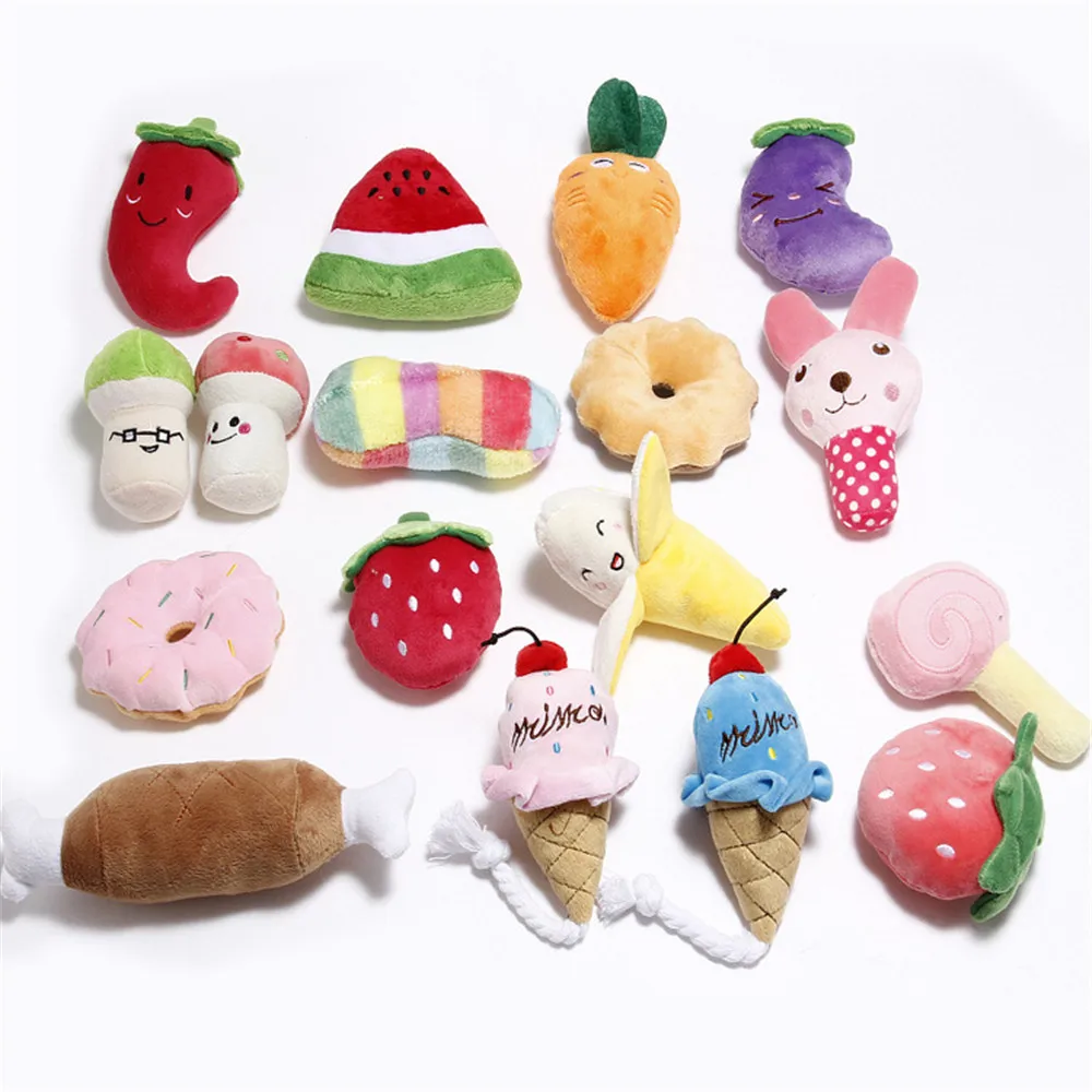 

New Arrive Animals Cartoon Cute Kawaii Dog Toys Stuffed Squeaking Pet Toy Cute Plush Puzzle for Dogs Cat Chew Squeaker Squeaky T