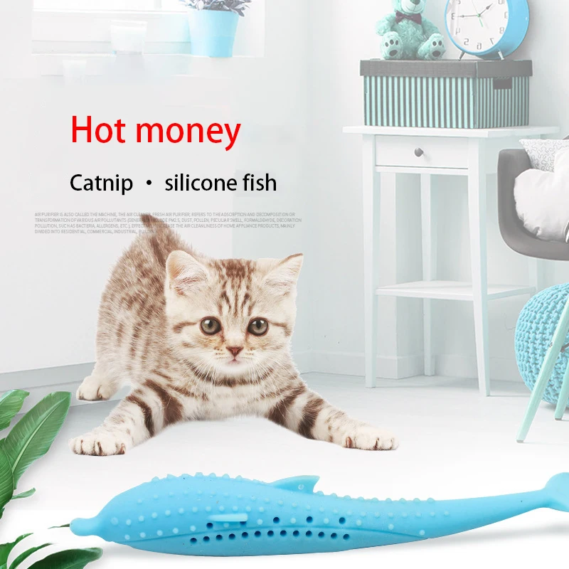 Pet Cat зубная щетка игрушечная Рыба Форма кошачий вкус силиконовая молярная палка Зубы игрушка для собак, очищающая зубы для кошек котенок оставаться для здоровых зубов