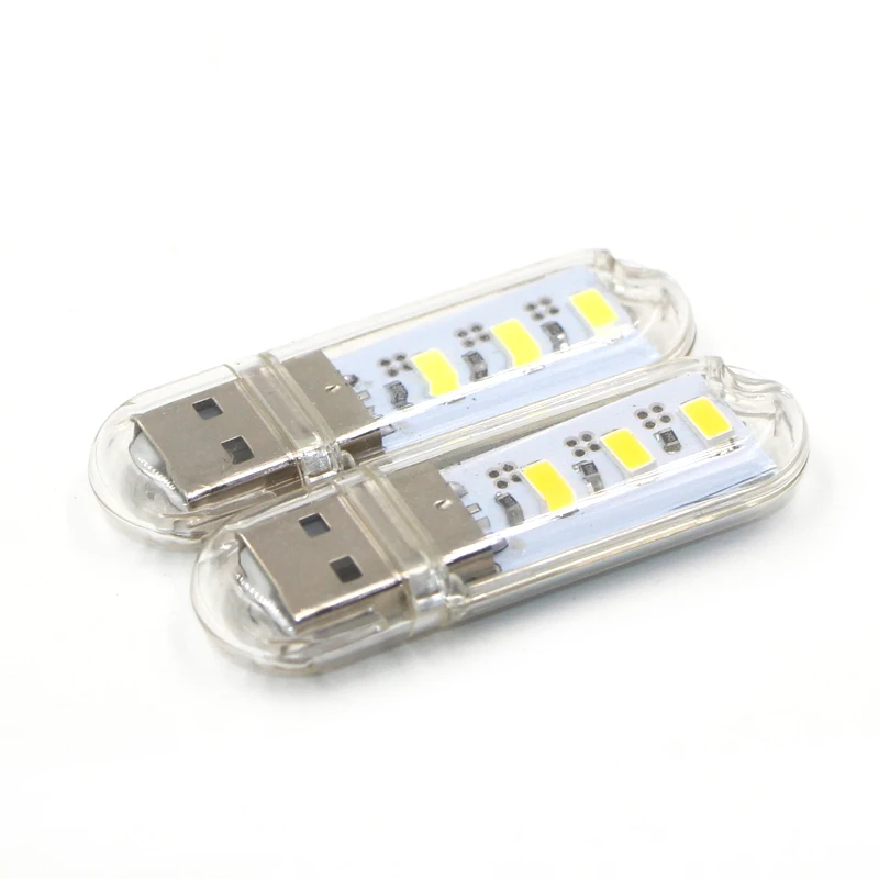 

Newly smart USB Power White/Warm Mini 3 LED Night Light smart Lamp Cover White Disk Shape U Portable Keychain