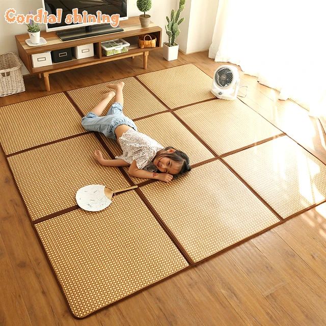 Colchón Tatami japonés plegable de 4,5/5cm de espesor, alfombra rectangular  de ratán de suelo grande para Yoga, Tatami para dormir - AliExpress