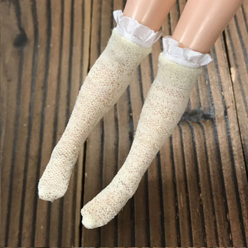 1 пара кружевных чулок для кукол Blythe 1:6, носки для Барби, Гольфы выше колена, носки для куклы Momoko OB Azone 1/6, аксессуары для кукол - Цвет: 7
