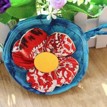 

Flowers Pattern Coin Purse Women Pastoral Style Ethnic Packet Mini Change Wallets Female Money Coin Bag Zipper Small Round Pouch
