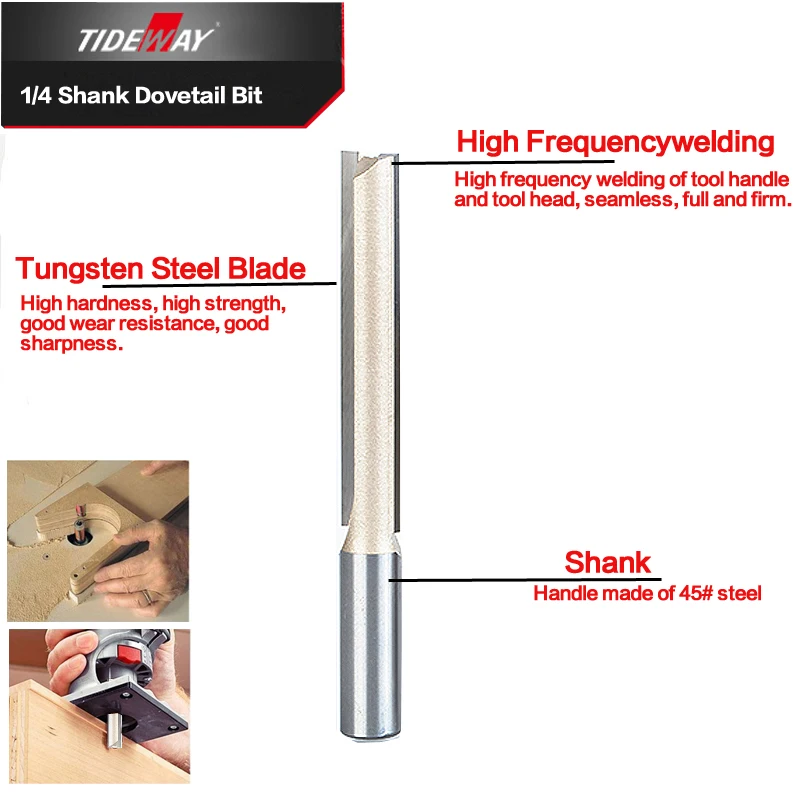 Tideway 1 шт. 1/" хвостовик 2 флейты прямые бит Деревообрабатывающие инструменты фрезы для дерева карбида вольфрама Концевая фреза